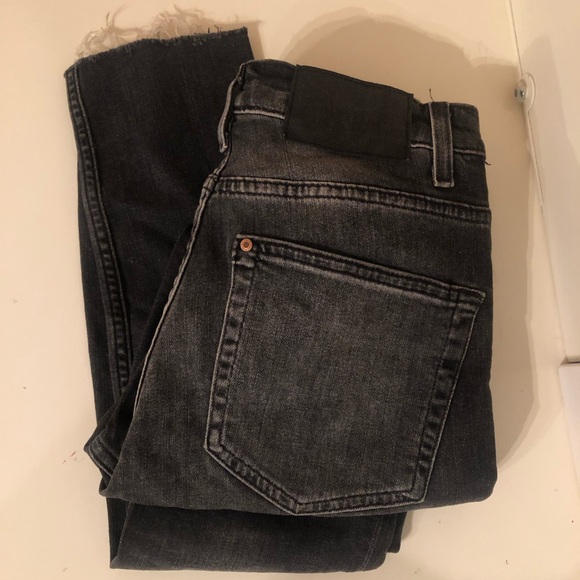 ALL SAINTS Skinny Leg Ankle Length High Waist Faded Black Jean Stretch Denim 26W - Picture 4 of 7